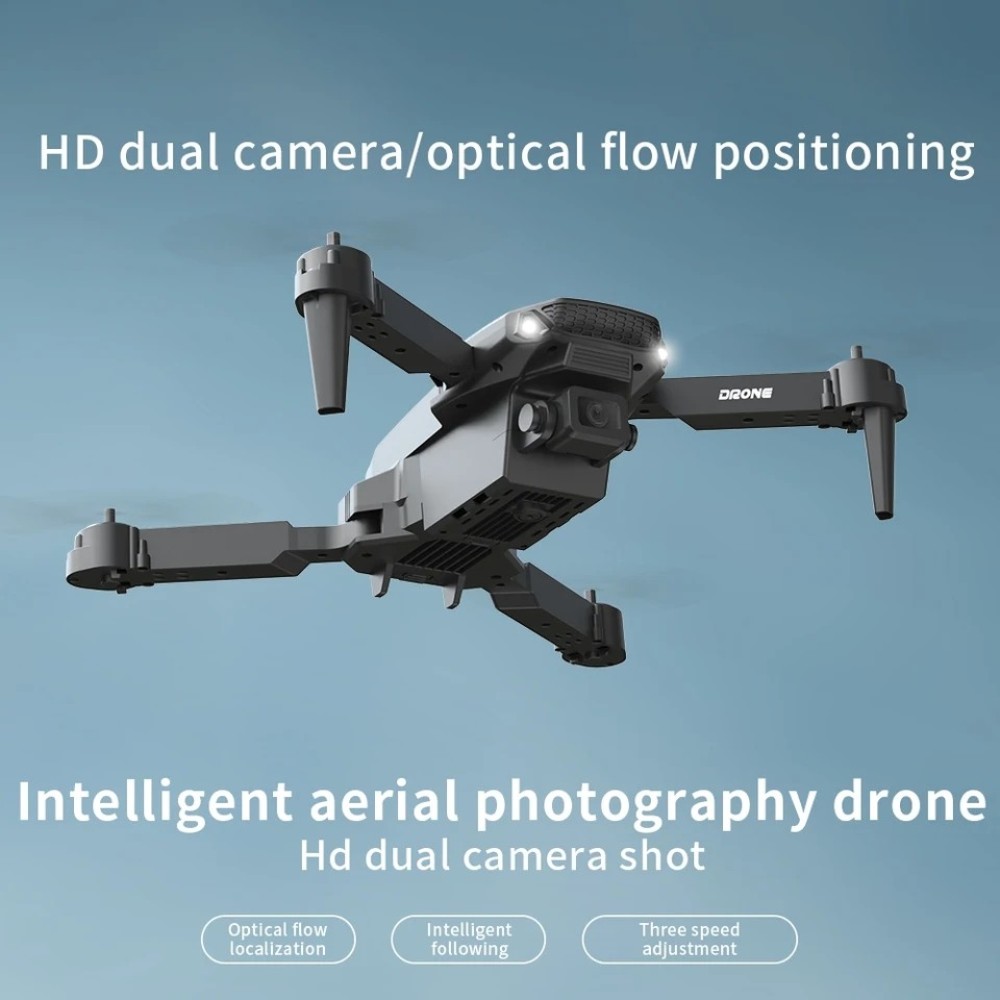 E88 Pro Drone with 4K Camera, WiFi FPV 1080P HD Dual Foldable RC Quadcopter Altitude Hold, Headless Mode, Visual Positioning, Auto Return Mobile App Control, Black