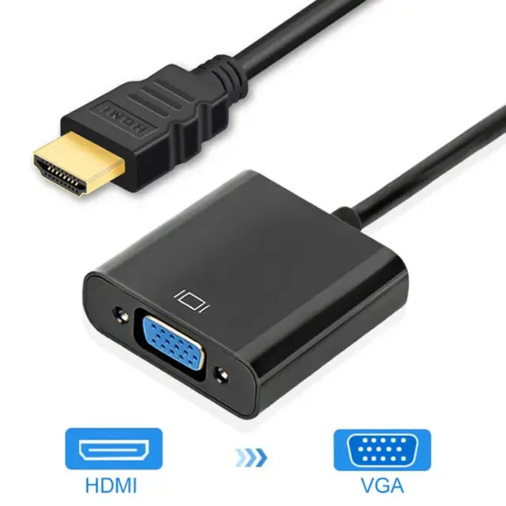 HDMI to VGA Adapter Male To Famale Converter for PS4 1080P HDMI-VGA Adapter With Video Audio Cable Jack HDMI VGA For PC TV Box