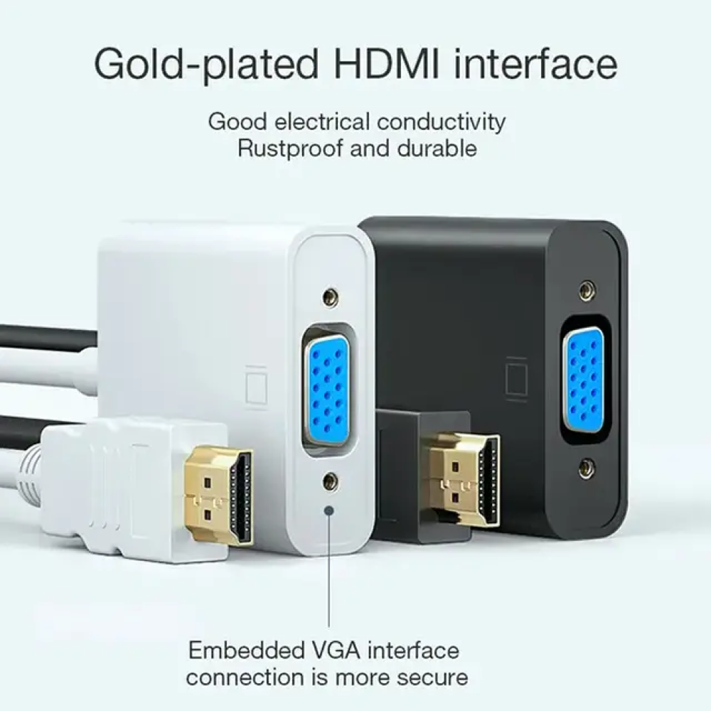 HDMI to VGA Adapter Male To Famale Converter for PS4 1080P HDMI-VGA Adapter With Video Audio Cable Jack HDMI VGA For PC TV Box