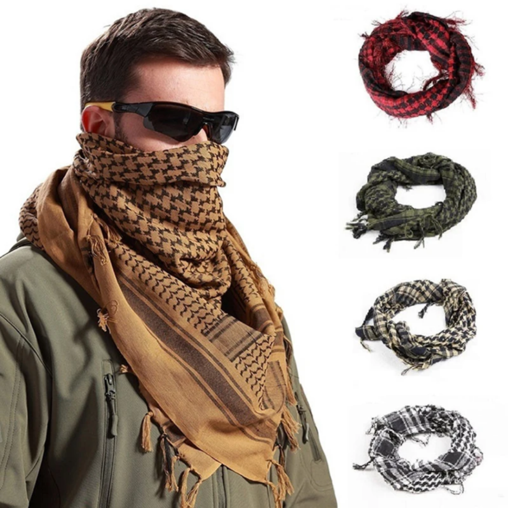 Windproof Headscarf: East Thousand Bird Plaid Camouflage Shawl for Muslim Sunscreen and Breathable Protection