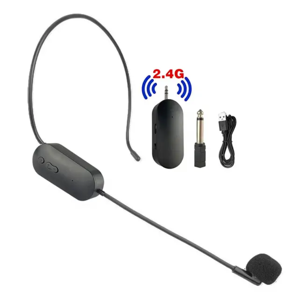 Wireless Lavalier Microphone Set Transmitter with Receiver 2.4G for Amplifier Voice Speaker Teaching Tour Guide